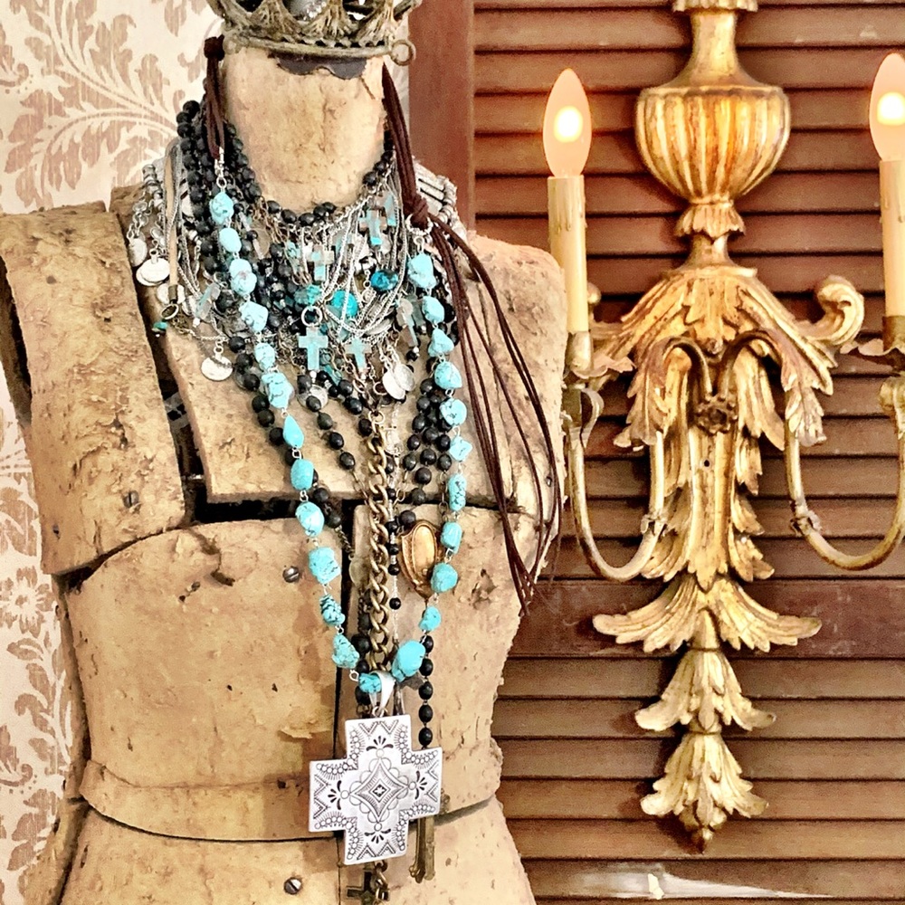 RESERVED for MH- Chunky Turquoise Cross